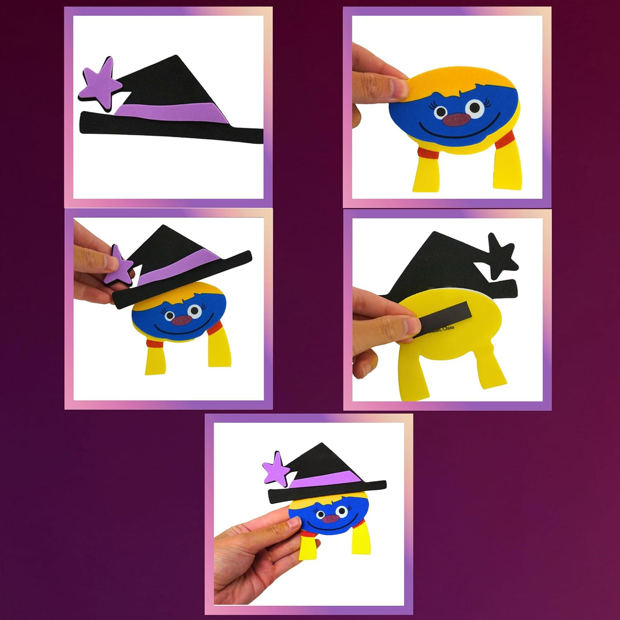 4E's Novelty 12 Pack Halloween Magnetic Monster Craft Kit – Foam Crafts for Kids Ages 3-12, Party Fun