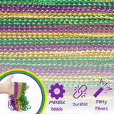 4E's Novelty Bulk 72 Mardi Gras Bead Necklaces – 33" Long, 7mm Thick Party Favors