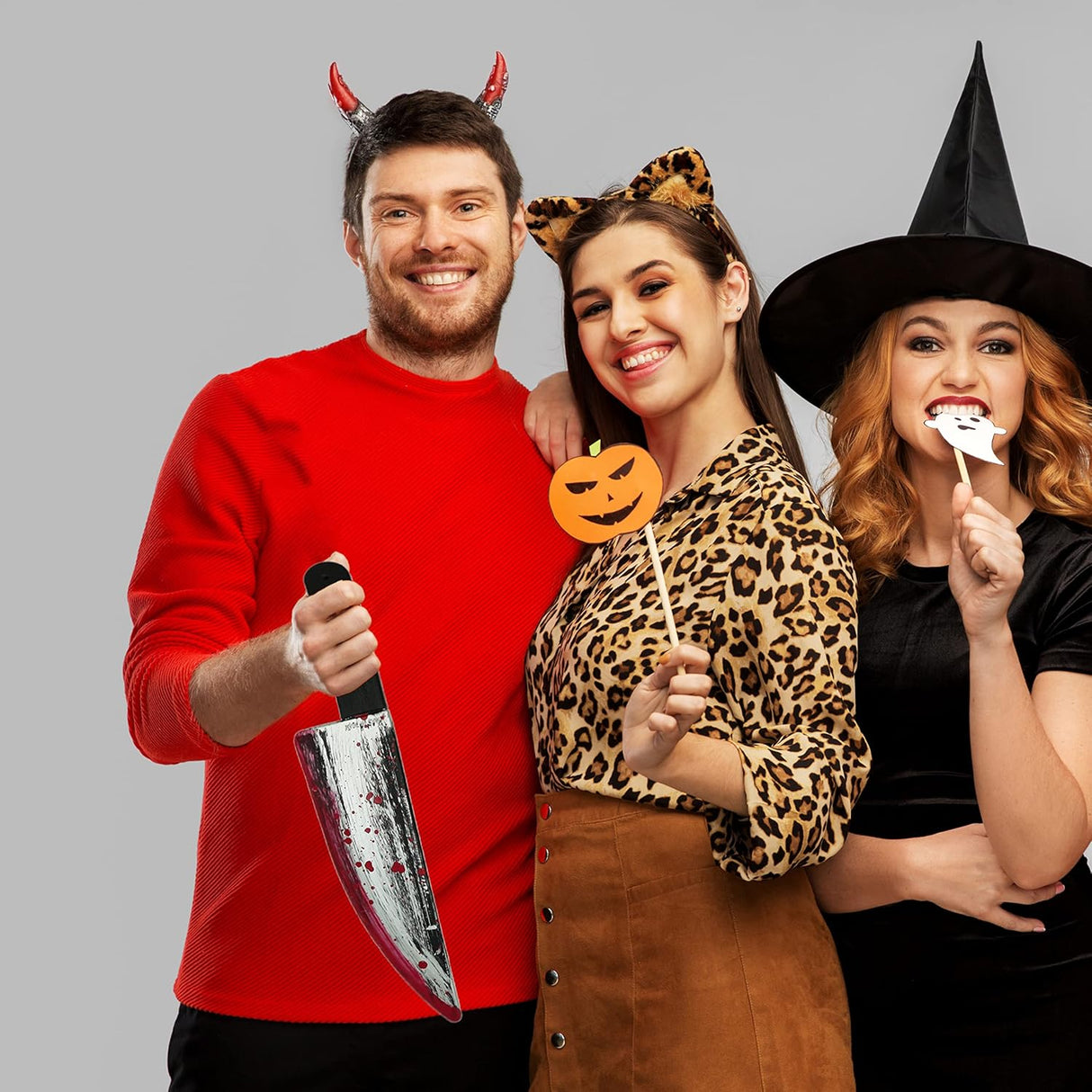 4E's Novelty Fake Knife with Blood – 16.5" Realistic Halloween Bloody Knife Prop for Kids & Adults