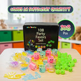 4E’s Novelty 108-Piece Glow in the Dark Party Favors – Bouncy Balls, Sticky Hands & Spring Toys