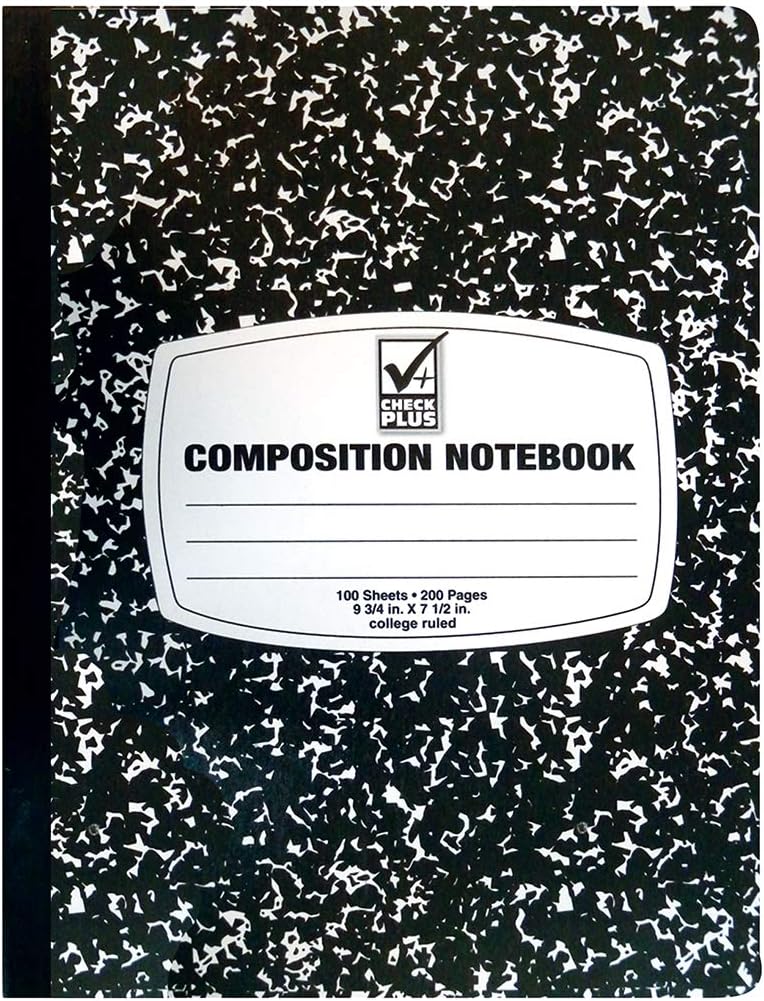 Wide Ruled Composition Notebooks [4 Pack] Hard Cover, 100 sheets 9.75" x 7.5" - Back to School Supplies For Students & College by 4E's Novelty