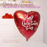 4E's Novelty 30-Pack 18” Heart Balloons – Bulk Red Foil Balloons for Valentine’s & Event Decor