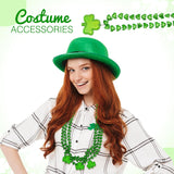 4E's Novelty 12 Pack St Patricks Day Shamrock Beads Necklace Green