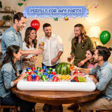 4E's Novelty Inflatable Ice Serving Buffet Bar Pack of 2, White PVC Floating Cooler Tray