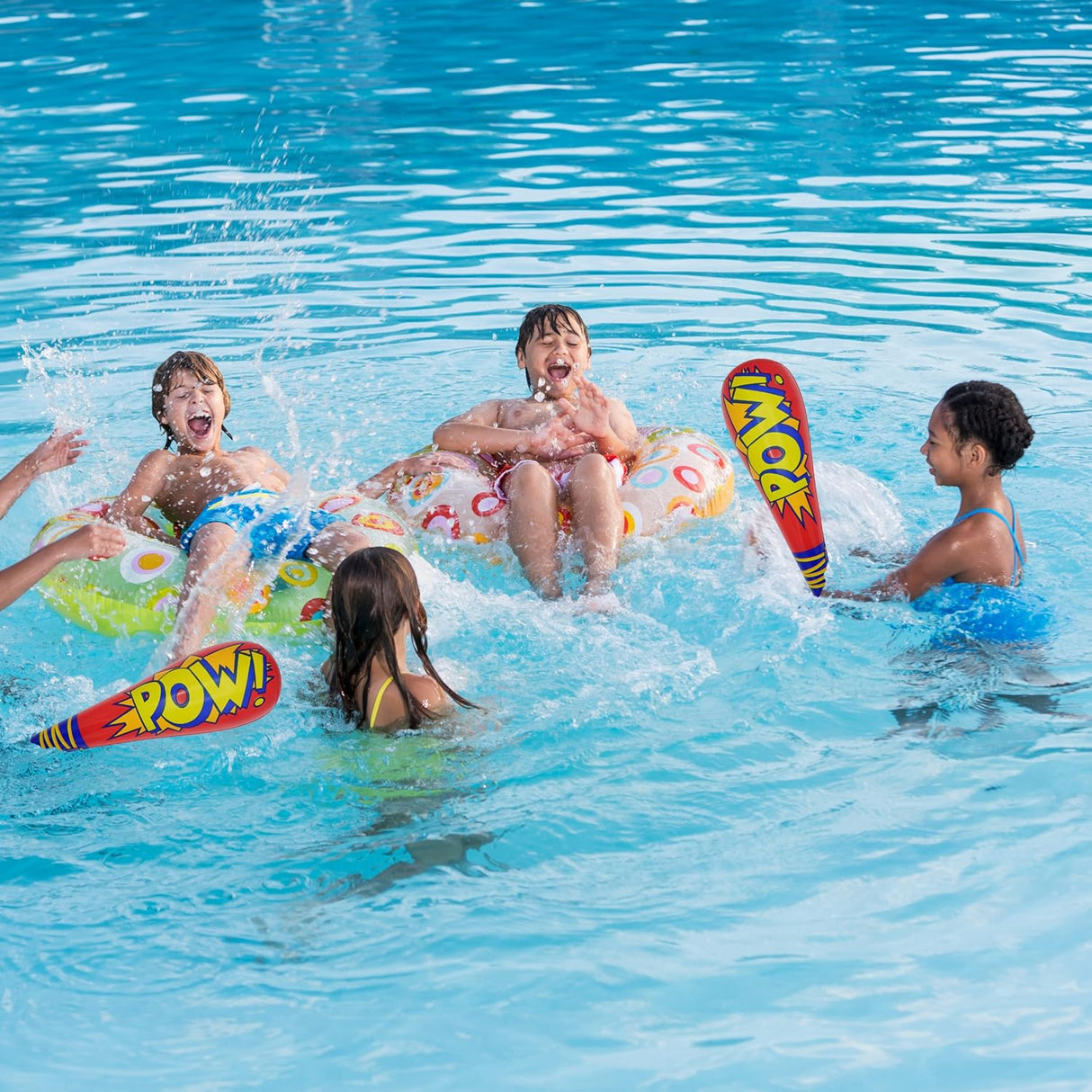 4E's Novelty 25 Piece Set Inflatable Baseball Bats With Pow Design