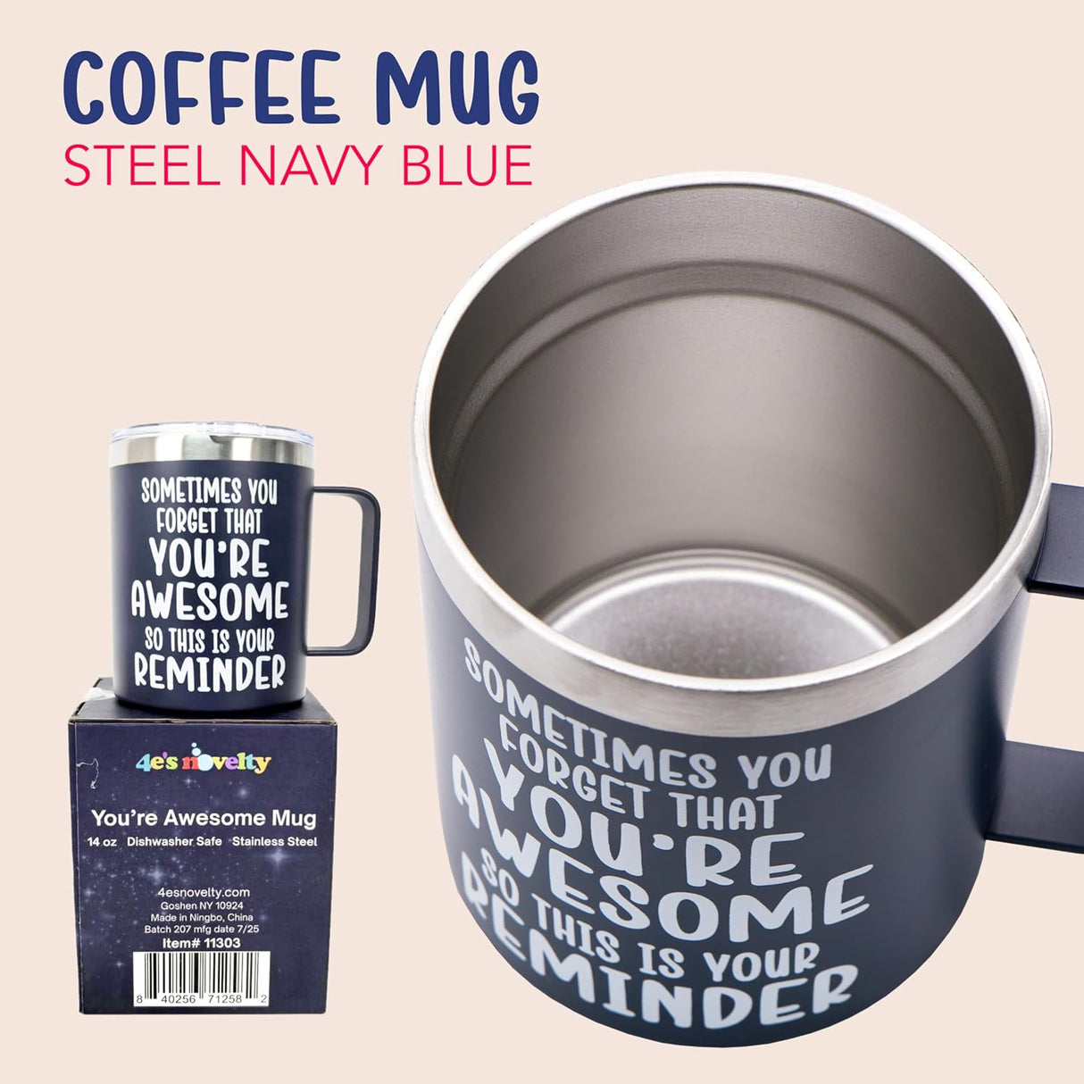 4E's Novelty 14 oz Coffee Mug Featuring The Phrase Sometimes You Forget You’re Awesome