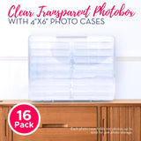 4E's Novelty 16 Pack Clear Photo Storage Box with 4x6 Photo Cases
