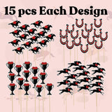 4E's Novelty Horse Racing Derby Toppers Picks 60 Pack – Kentucky Derby Party Toothpicks for Cupcakes, Appetizers & Western Decorations
