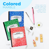 Wide Ruled Notebook Assorted Color, Marble Composition Notebook, Primary K-2, College Ruled - 3 pcs Notebooks for School