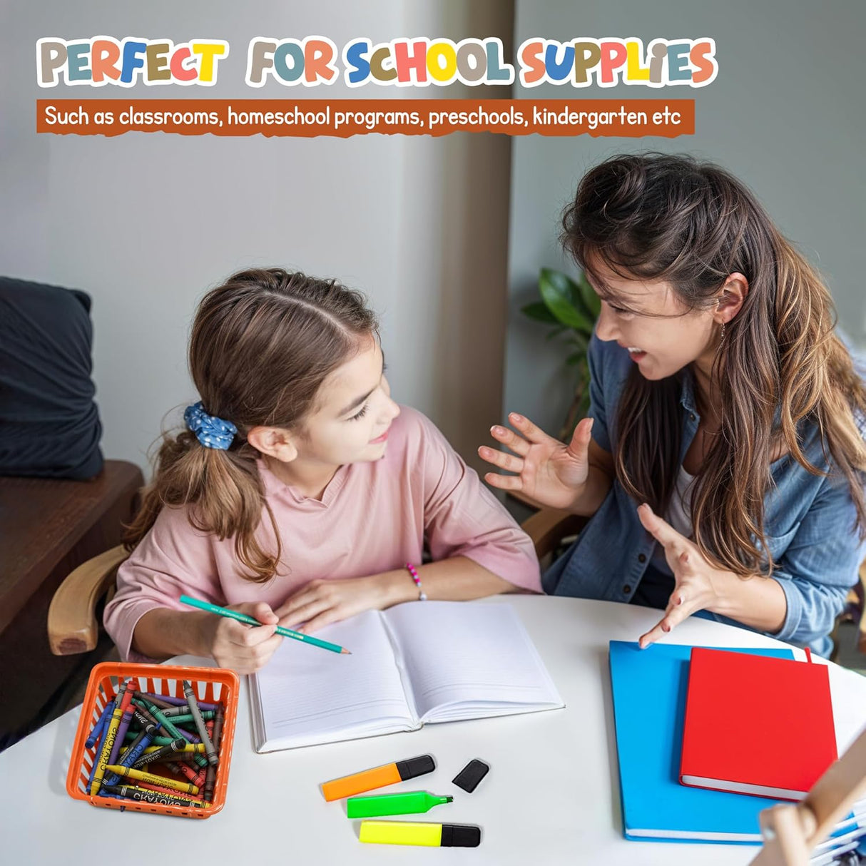 4E's Novelty 12 Pack Vibrant Boho Small Baskets for Classroom