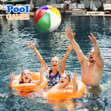 4E's Novelty Beach Balls [6 Pack] 20" Inflatable Beach Balls for Kids - Pool Games Toys for Kids & Toddlers, Classic Rainbow Color