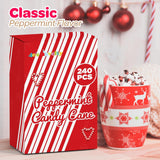 4E's Novelty 240 Pack Christmas Mini Individually Wrapped Candy Canes, Red and White Peppermint Candy Canes, Treats for Holiday Stockings