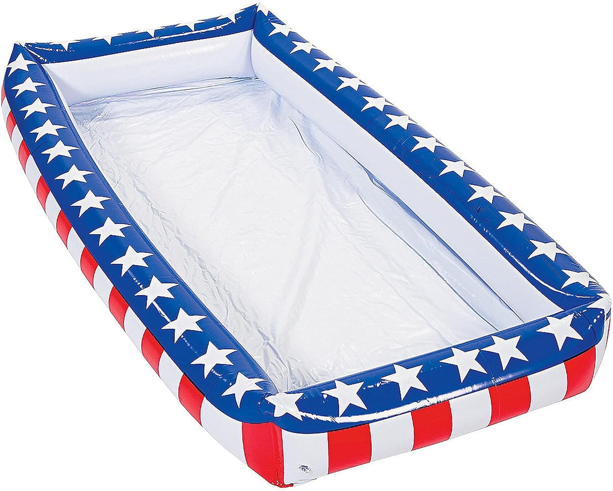 4E's Novelty Patriotic Inflatable Serving Bar – 4th of July Ice Tray for Food Buffet Table Cooler
