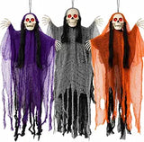 4E's Novelty 3 Pack Scary Halloween Hanging Skeleton Ghosts