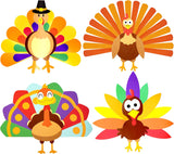 PRANK PANTRY Turkey Craft Kit, 4 Pcs Thanksgiving Crafts Kits for Kids, Thankful Turkey Activity