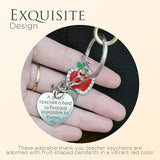 4E's Novelty Teacher Appreciation Keychains – 6 Pack Gift Bulk Set