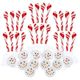 4E's Novelty Snowman Marshmallows & Peppermint Spoons 48 Pcs (24 Each)