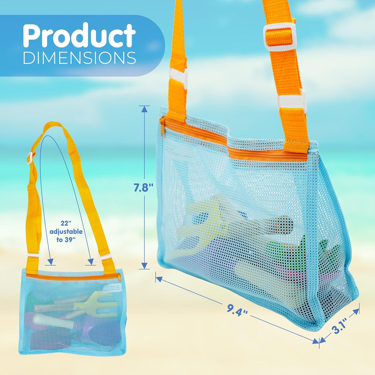 4E's Novelty Ultimate Beach Toy Set – Sand Sifter, Beach Shovel & Shark Tooth Sifter for Kids & Teens (2 pcs)