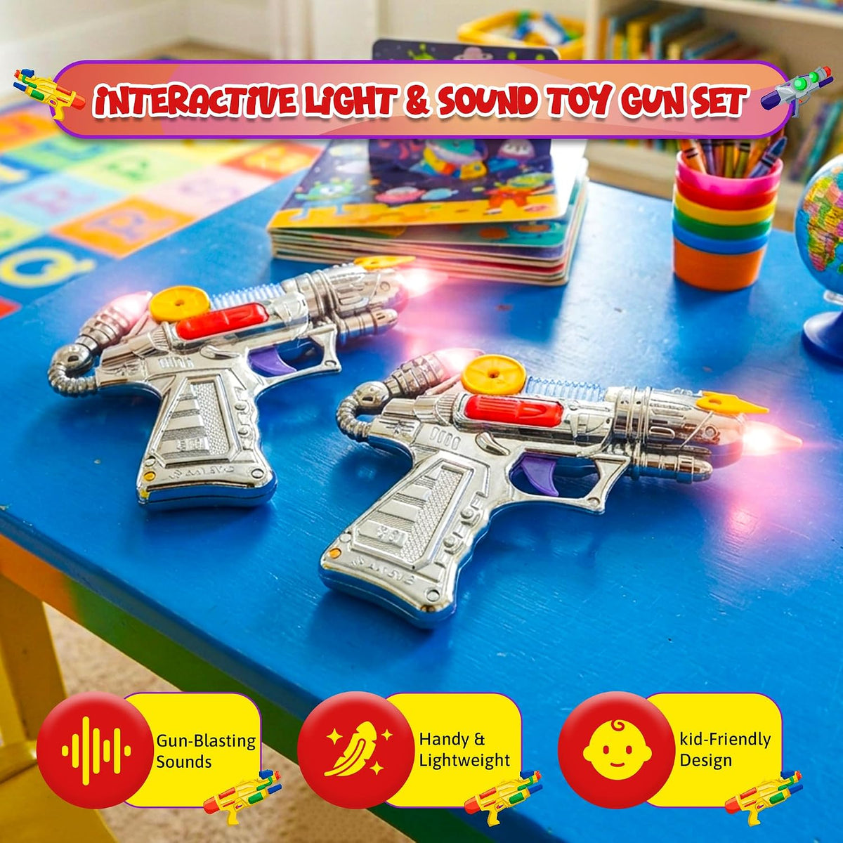 4E's Novelty Ranger Hand Gun Toy Set with Flashing Lights