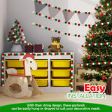 4E's Novelty 3 Pack Christmas Pom Poms Garland, 7ft Each, Red, White, Green Felt Ball Garland for Christmas Tree & Décor
