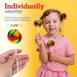 4E's Novelty 36-Pack Swirl Lollipops – Individually Wrapped Rainbow Candy for Party Favors & Holiday Treats