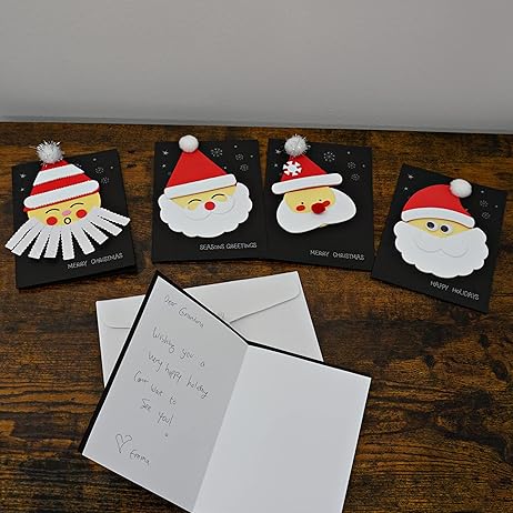 4E's Novelty 12 Pack 2024 Christmas Card Making Craft Kit for Kids & Adults - Individually Wrapped Holiday DIY Handmade Greeting Cards with Envelopes