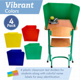 4E's Novelty Plastic Desk Dividers for Students - Pack of 4