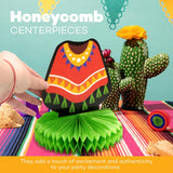 4E's Novelty 5 Pack Cinco de Mayo Honeycomb Centerpiece – Fiesta Party Decorations for Taco Tuesday, Birthdays & Mexican Theme Events