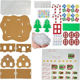 4E's Novelty Foam Gingerbread House Craft Kit (2 Pack) - DIY Foam Gingerbread Build & Decorate Set - Self Adhesive, Fun Christmas Crafts for Kids