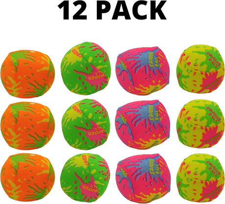 4E's Novelty 12 Pack Water Bomb Splash Balls – 2" Sponge Balls for Pool Party Kids