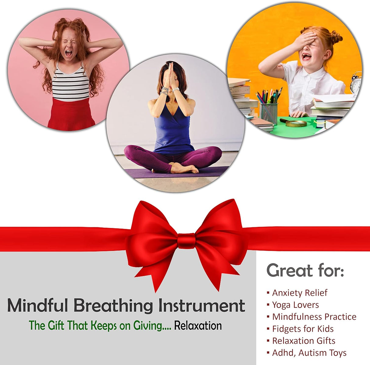 4E's Novelty 3 Pack Expandable Breathing Ball – Stress Relief Toy for Kids & Adults, Ideal for Yoga, ADHD, and Calm Down Corners
