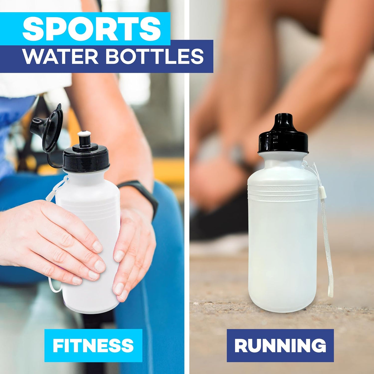 4E's Novelty 12 Pack Sports Water Bottles Bulk