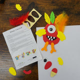 4E's Novelty 12-Pack Monster Turkey Crafts for Kids – Fun Thanksgiving Activity Kit for Ages 4-12