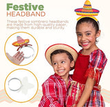 4E's Novelty 9 Pack Sombrero Headband Party Bulk – Cinco De Mayo Party Favors Supplies, Birthday & Taco Tuesday Accessories