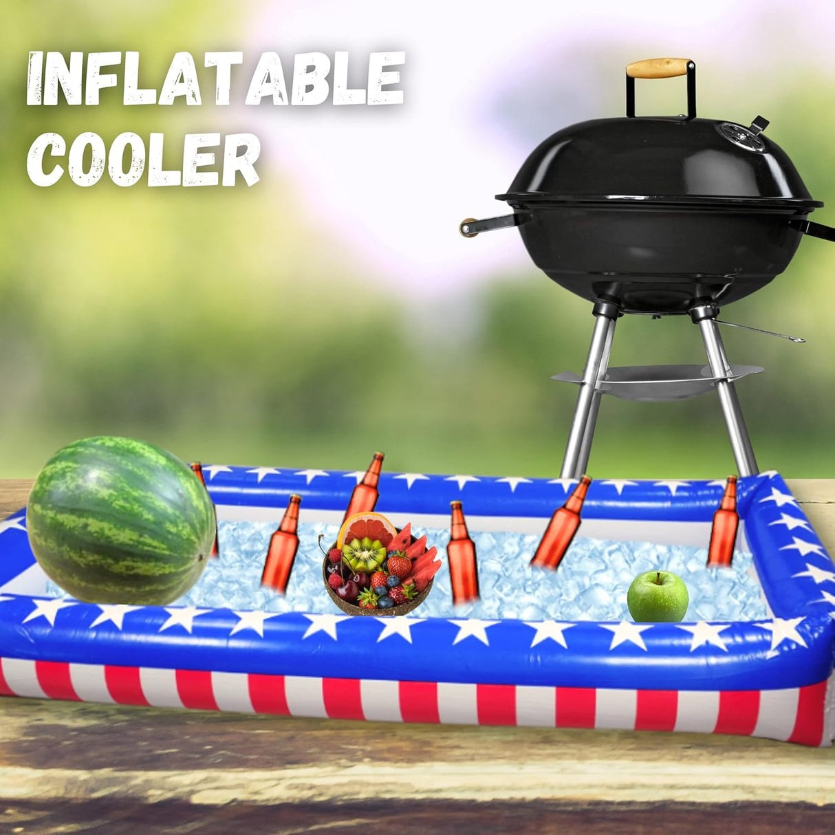 4E's Novelty Inflatable Serving Bar Buffet Cooler – Patriotic 4th of July Party Essential (2 Pack)