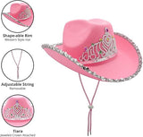 Preppy Pink Cowgirl Hat & Heart Sunglasses - Adult Western Costume