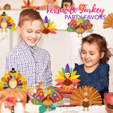PRANK PANTRY Turkey Craft Kit, 4 Pcs Thanksgiving Crafts Kits for Kids, Thankful Turkey Activity