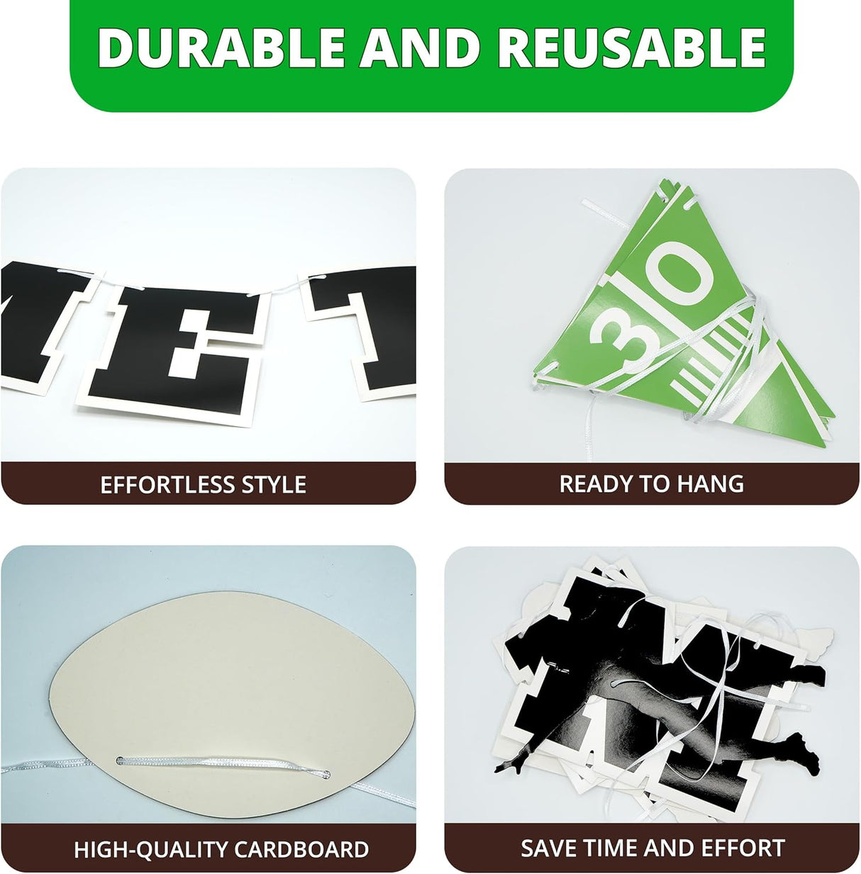 4E's Novelty 3-Pack Football Garland Banners – 9ft Party Pennants for Sports & Birthday Parties