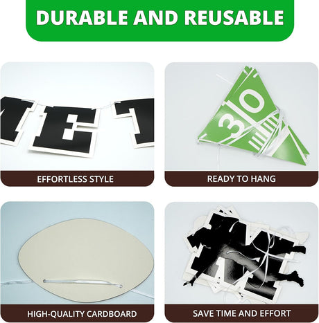 4E's Novelty 3-Pack Football Garland Banners – 9ft Party Pennants for Sports & Birthday Parties