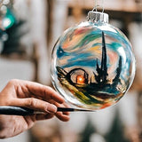 4E's Novelty 12-Piece Ornament: 6 round, 6 flat clear 80mm shatterproof ball for crafts, fillable for DIY project. Perfect for creative holiday decor!