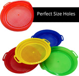4E's Novelty 4 Pack Sand Sifter – 8.75" Sandbox Toys for Kids, Durable Beach Rock Strainers