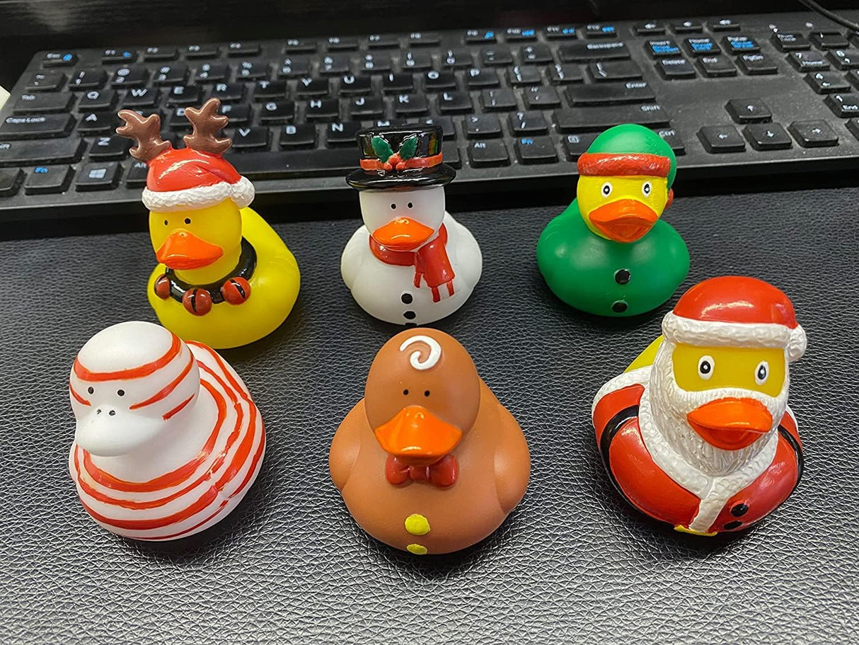 4E's Novelty Christmas Advent Calendar 2024 – 24 Christmas Rubber Ducks for a Fun Countdown!
