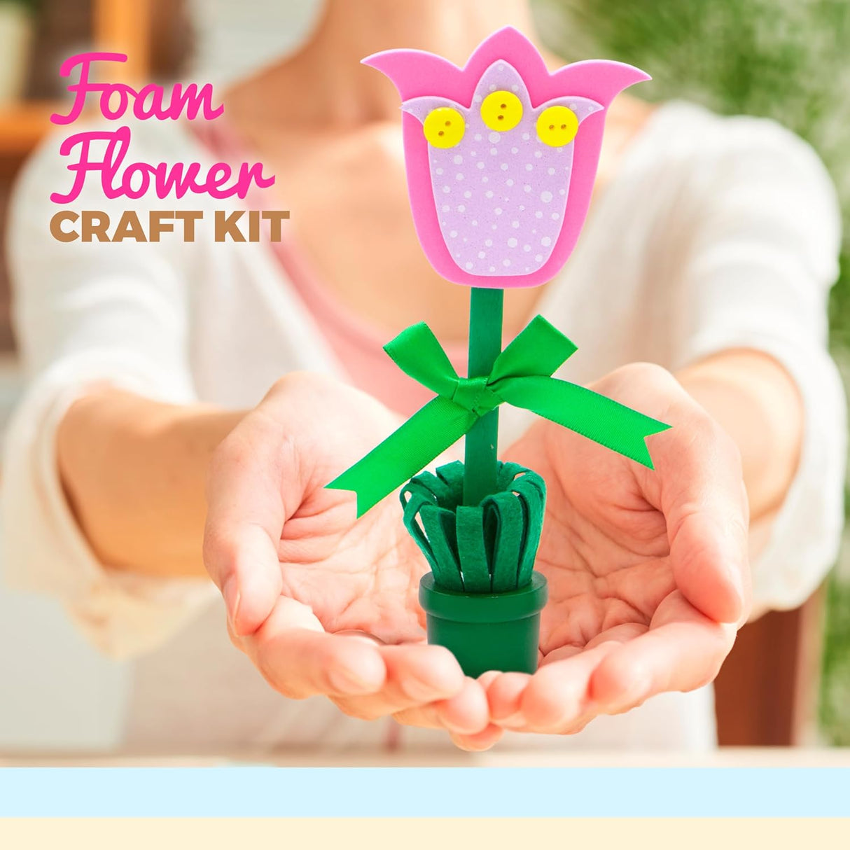 4E's Novelty DIY Foam Flower Pot Craft Kit – 12 Pack Spring Gifts