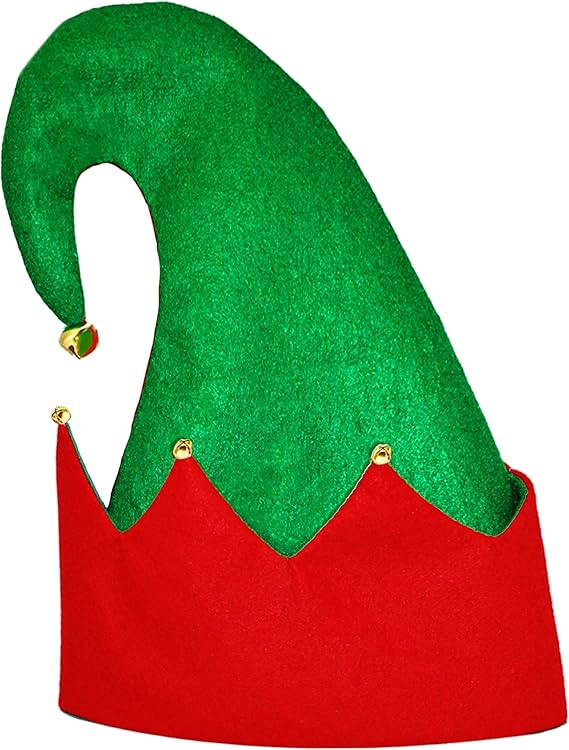 4E's Novelty Christmas Elf Hats for Kids & Adults (3 Pack) – Felt Santa Helper Hats with Jingle Bells – Holiday Party Costume Accessories