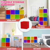 4E's Novelty 6 Packs 11 Inch Rainbow Color Storage Foldable Cube Bins, Colorful Storage Baskets