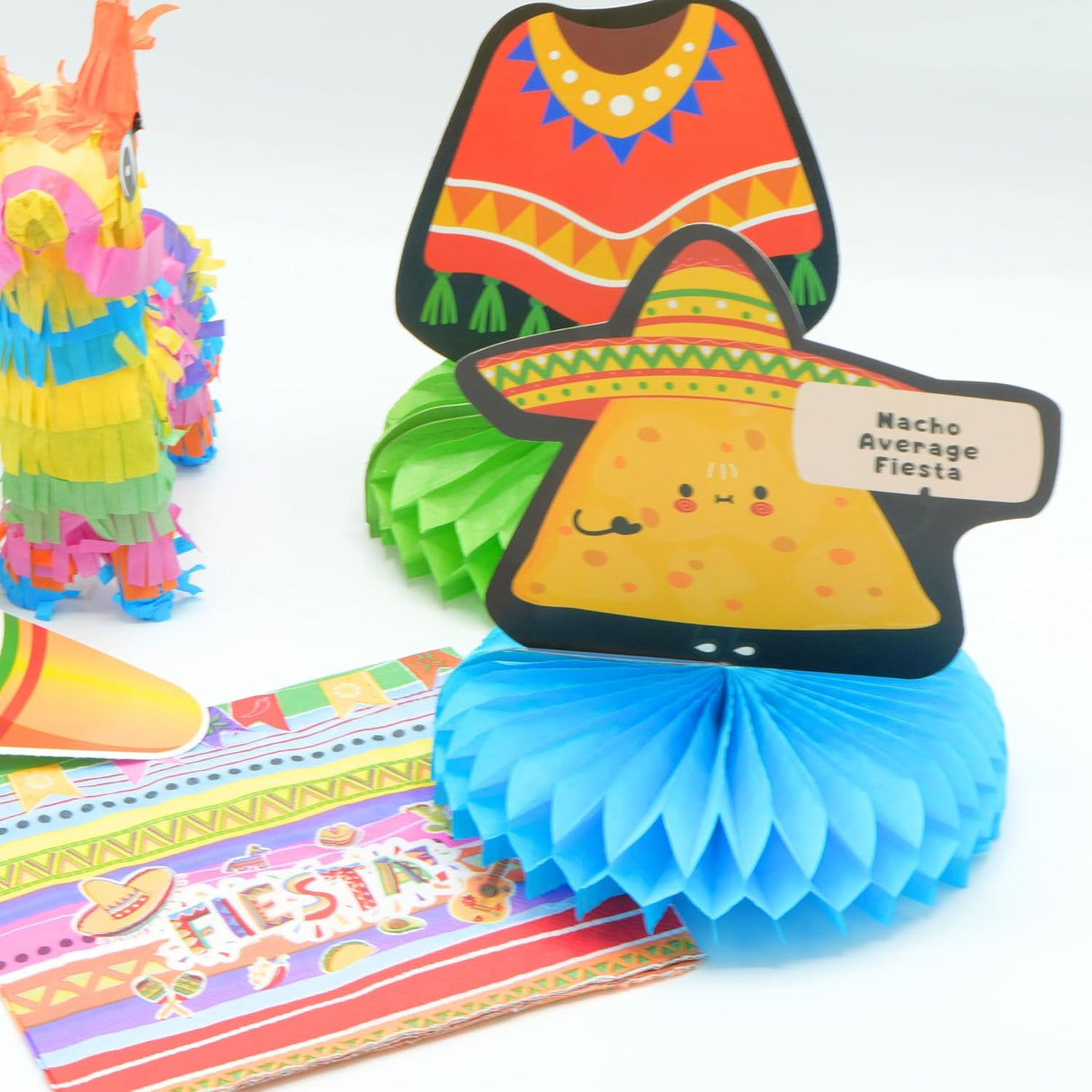 4E's Novelty 5 Pack Cinco de Mayo Honeycomb Centerpiece – Fiesta Party Decorations for Taco Tuesday, Birthdays & Mexican Theme Events