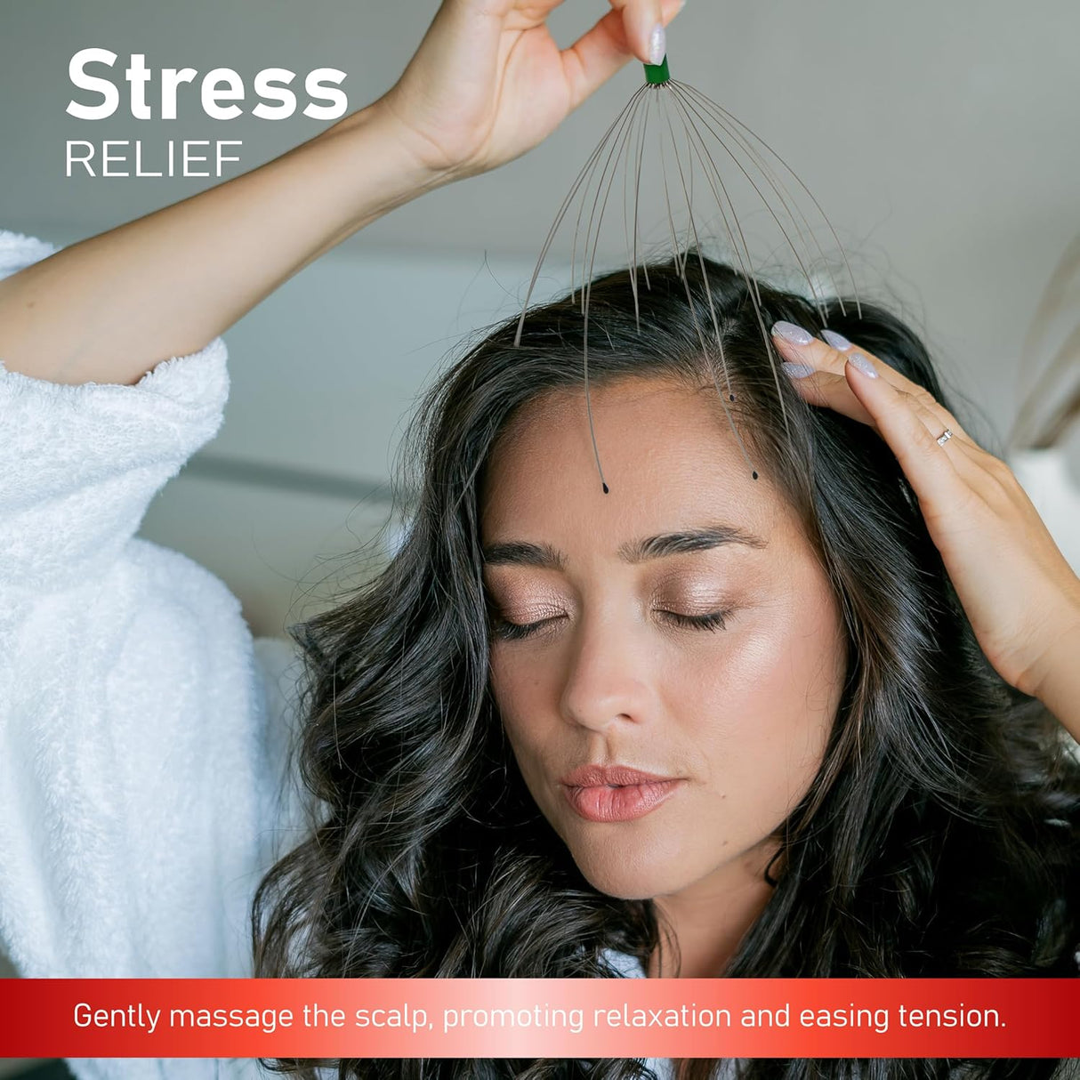 4E's Novelty Elf’s Scalp Massager – Christmas Gift for Relaxation, Stress Relief, and Hair Growth – Fun Head Scratch Tool for Women, Men, and Teens