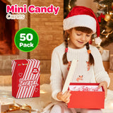 4E's Novelty 50 Pack Mini Candy Canes Bulk - Individually Wrapped, 2-Inch Mini Candy Canes, Classic Peppermint Flavor, for Christmas Treats and Christmas Bulk Stocking Stuffers, Perfect for Kids & Adults