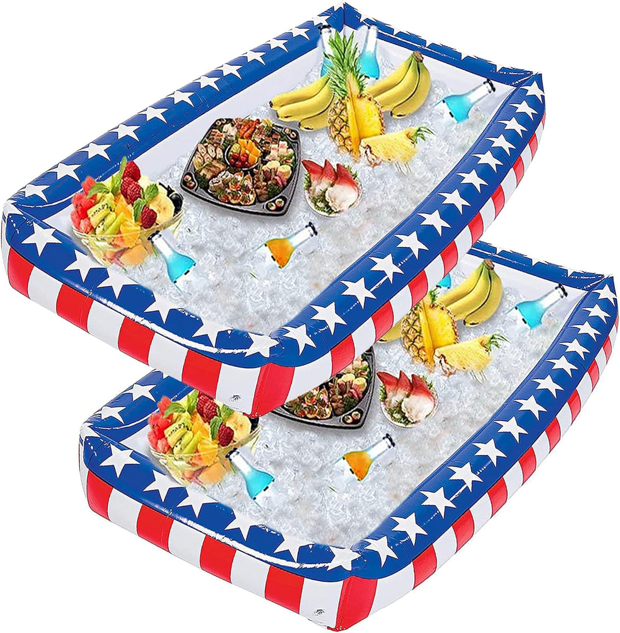 4E's Novelty Inflatable Serving Bar Buffet Cooler – Patriotic 4th of July Party Essential (2 Pack)