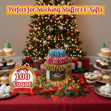 4E's Novelty Christmas Candy Canes, 100 Count Multi Colored Xmas Candies Canes